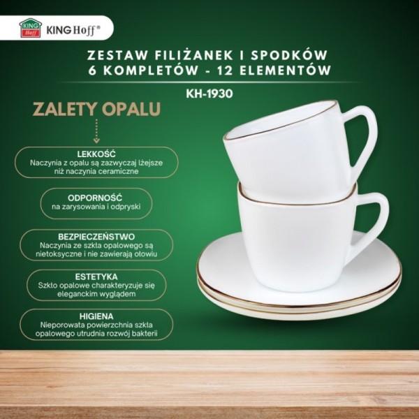 Zestaw kawowy Kinghoff OPAL KH-1930 (6 filiżanek ze spodkami)