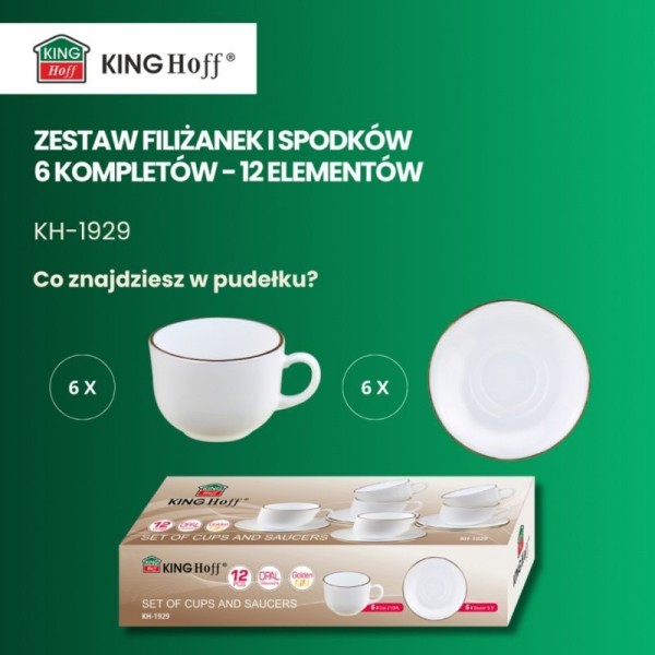Zestaw kawowy Kinghoff KH-1929 (6 filiżanek ze spodkami)