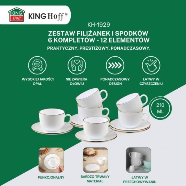 Zestaw kawowy Kinghoff KH-1929 (6 filiżanek ze spodkami)