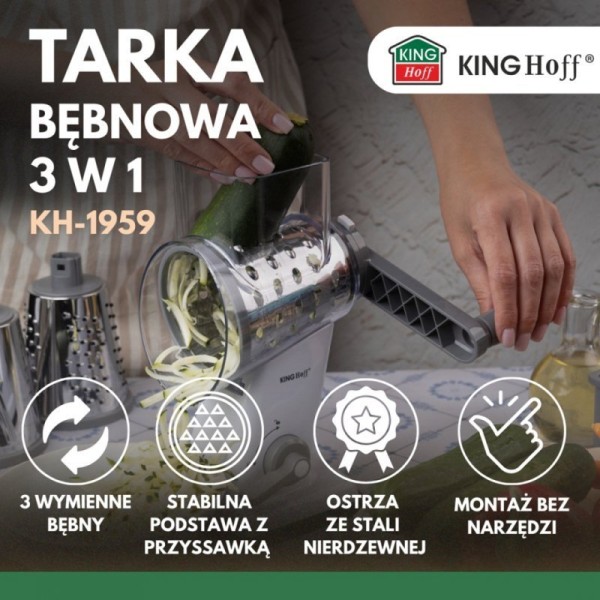 Tarka bębnowa do warzyw i sera Kinghoff KH-1959 (metalowa)