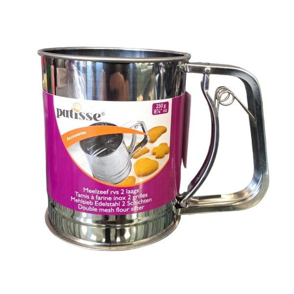 Дворівнева обертова чашка для просіювання борошна 250 г - Patisse