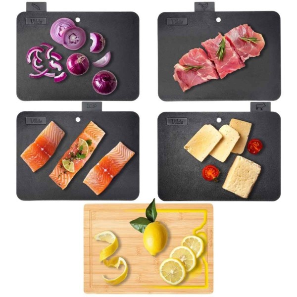 НАБІР З 5 КУХОННИХ ДОСІВОК НА ПІДСТАВЦІ 259726