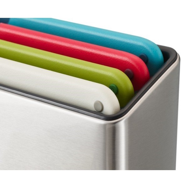 JJ-Набір із 4 дощок у підставці з 5 предметів. Срібне фоліо.