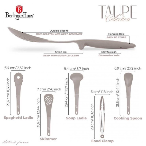 Набір кухонного начиння BERLINGER HAUS BH-6335 кольору TAUPE