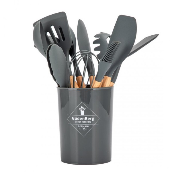 НАБІР З 12 КУХОННИХ ПРЕДМЕТІВ У ПІДСТАВЦІ E-6289