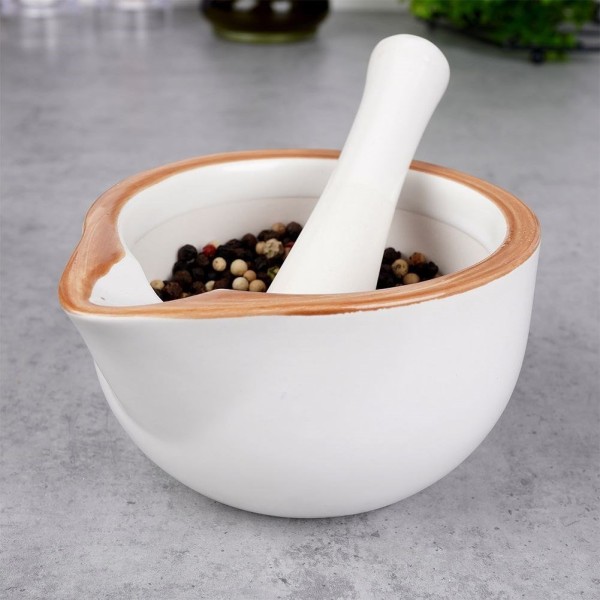 Moździerz kuchenny EH EXCELLENT HOUSEWARE 259320 (ceramiczny, biały)