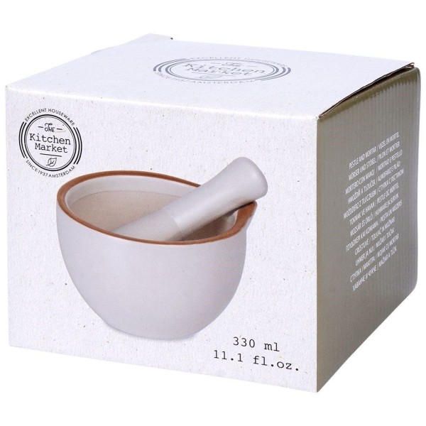 Moździerz kuchenny EH EXCELLENT HOUSEWARE 259320 (ceramiczny, biały)