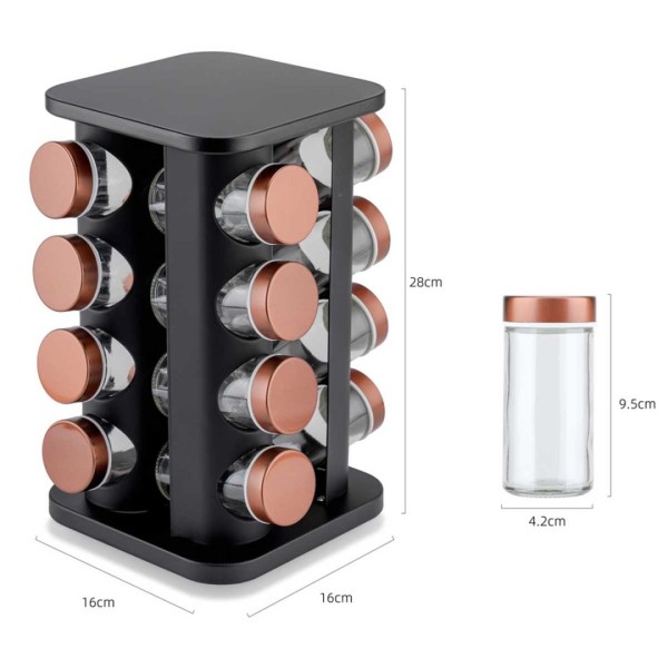 Stojak obrotowy na przyprawy ELITEHOFF E-8256 (16 pojemników)