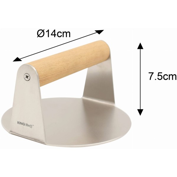 Прес для бургерів KINGHOFF KH-1878 з нержавіючої сталі 14 см