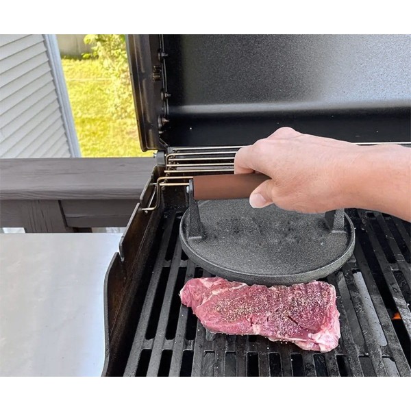 ЧАВУННИЙ ПРЕСС ДЛЯ ГАМБУРГЕРІВ, М'ЯСА, КОТЛЕТ 18 СМ BRUNBESTE BB-2661