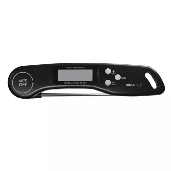 ЕЛЕКТРОННИЙ ХАРЧОВИЙ ТЕРМОМЕТР -50-300C РК-ДИСКРЕТНИЙ KINGHOFF KH-1669 Чорний