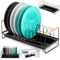 Сушарка для посуду, металева, стояча, чорна, 39x16x14,5 см, VILDE 229154