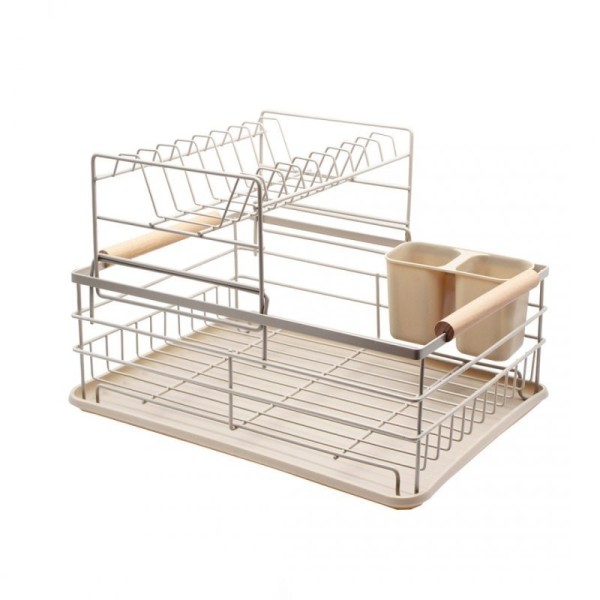 ДВОРІВНЯСНА СУШАРКА ДЛЯ ПОСУДУ З СУШИЛЬНИКОМ ТА ПІДНОСОМ 4027