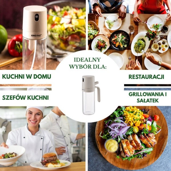 СКЛЯНИЙ РОЗПИЛЮВАЧ 250 мл ДЛЯ ОЦТУ ТА ОЛИВКОВОЇ ОЛІЇ KINGHOFF KH-2005