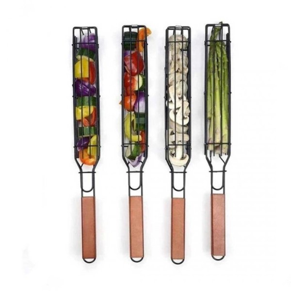 Koszyk do grillowania szaszłyków warzyw ELITEHOFF (stal nierdzewna)