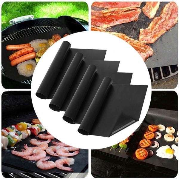 НАБІР З 4 КИЛИМКІВ ДЛЯ ГРИЛЯ BBQ 40 X 30 СМ АНТИПРИГАРНІ КИЛИМКИ З PTFE BRUNBESTE BB-3367
