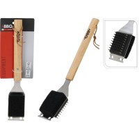 Щітка для чищення грилів з нержавіючої сталі та дерева 39,5x9,1 см