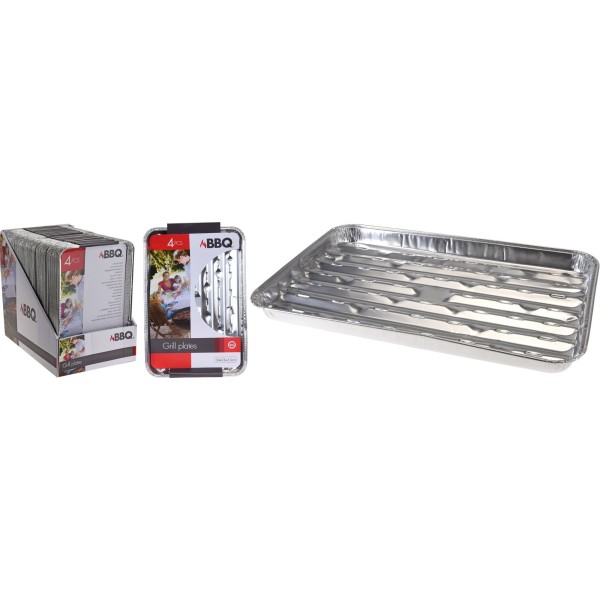 ДЕКА ДЛЯ ГРИЛЯ 4 ШТ. 34x23x2,5 см Алюмінієві