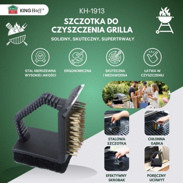 ЩІТКА 3-в-1 ДЛЯ ЧИЩЕННЯ ГРИЛЯ GRILL KINGHOFF KH-1913
