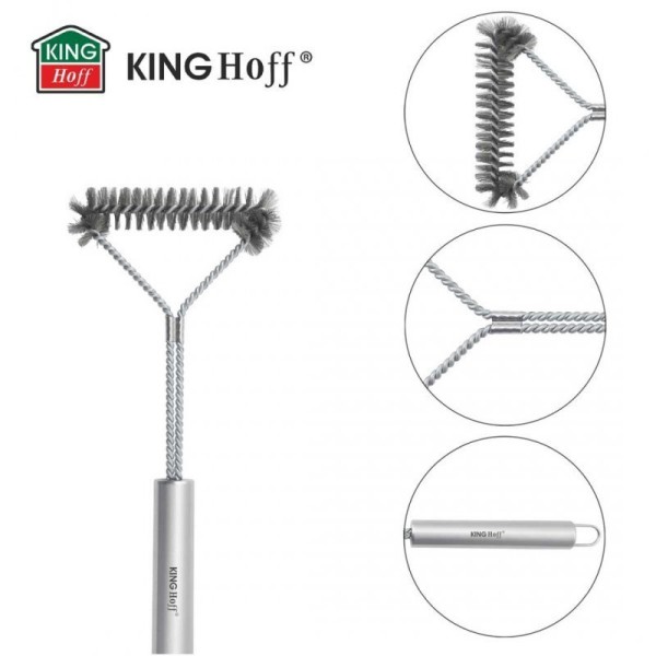 СТАЛЕВА ЩІТКА ДЛЯ ЧИЩЕННЯ ГРИЛЯ GRILL KINGHOFF KH-1915