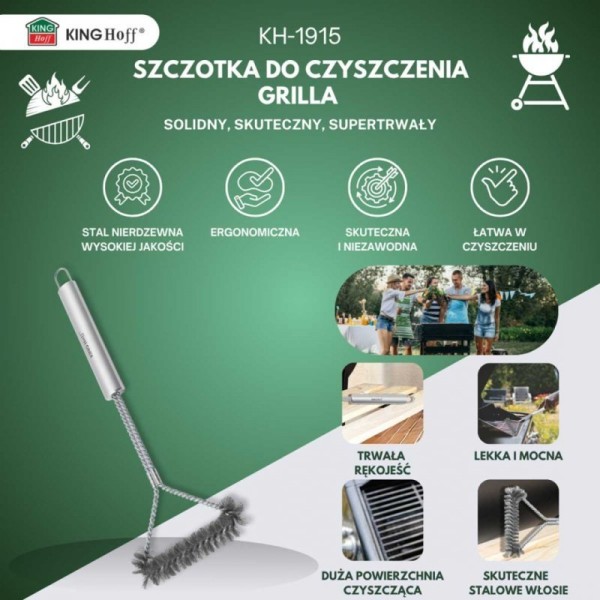 СТАЛЕВА ЩІТКА ДЛЯ ЧИЩЕННЯ ГРИЛЯ GRILL KINGHOFF KH-1915