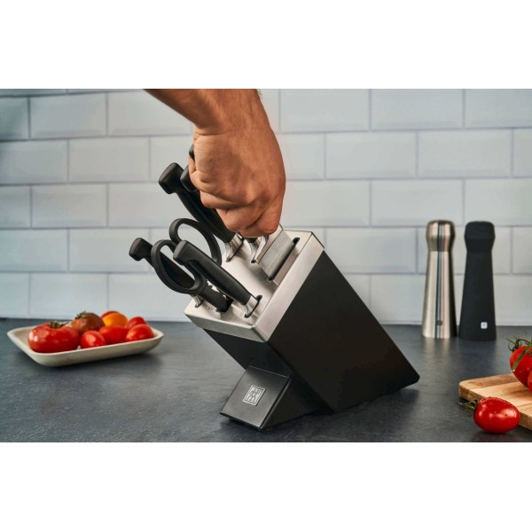 Набір ножів ZWILLING FOUR STAR з 5 штук у самозагострювальному блоці, чорний