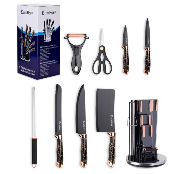 Zestaw noży kuchennych ELITEHOFF E-6270 (9 elementów)