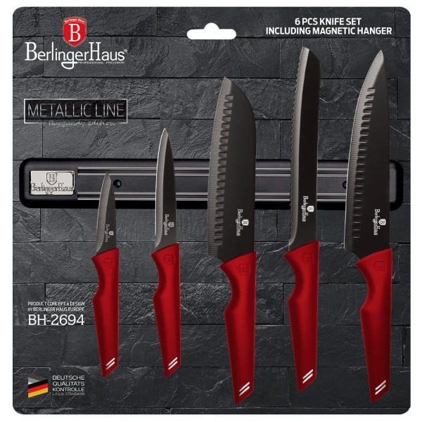 Zestaw noży z listwą magnetyczną Berlinger haus BH-2694 (6 elementów)