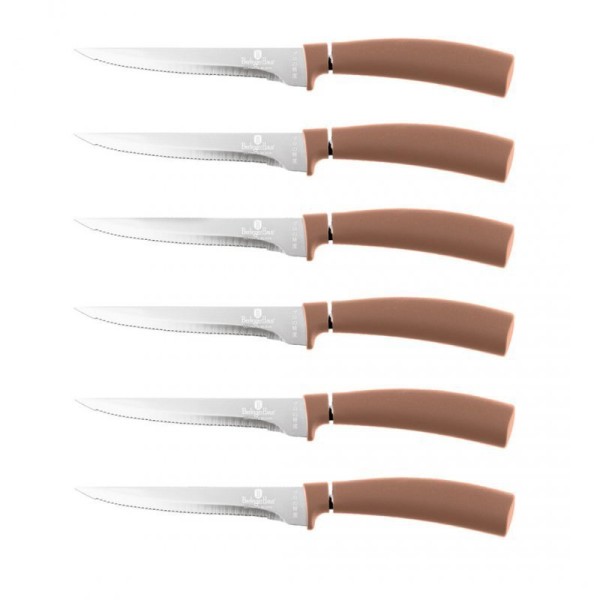 НАБІР ІЗ 6 НОЖІВ ДЛЯ СТЕЙКА BERLINGER HAUS BH-2811 РОЖЕВЕ ЗОЛОТО