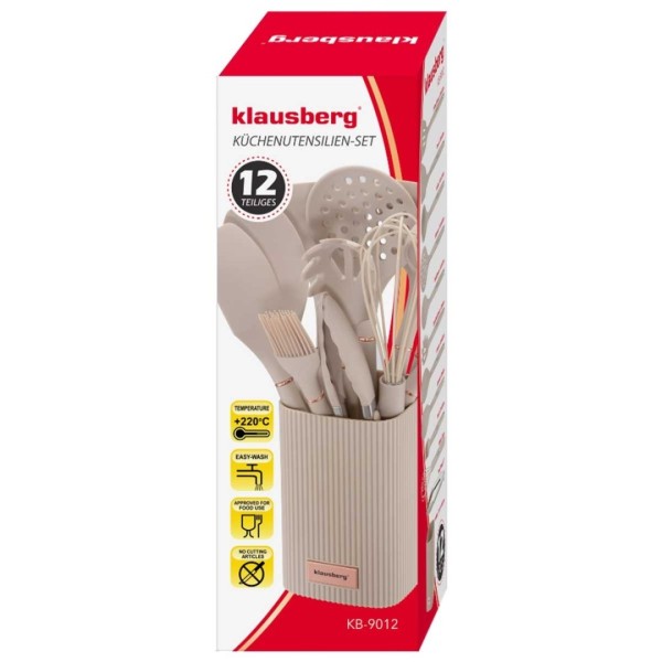 НАБІР З 12 СИЛІКОНОВИХ КУХОННИХ ПРЕПАРАТІВ У ПІДСТАВЦІ KLAUSBERG KB-9012