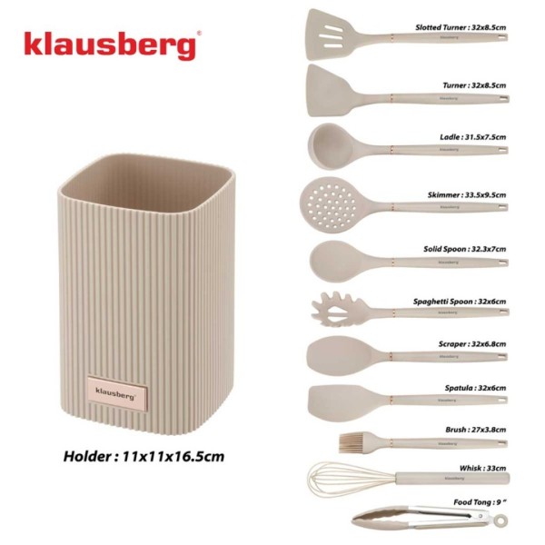 НАБІР З 12 СИЛІКОНОВИХ КУХОННИХ ПРЕПАРАТІВ У ПІДСТАВЦІ KLAUSBERG KB-9012