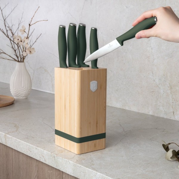 Набір підставок для ножів з бамбука BerlingerHaus Matte Green Collection BH-2751, 5 предметів