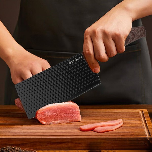 Zestaw noży kuchennych ELITEHOFF E-6309 (z tasakiem i stojakiem)