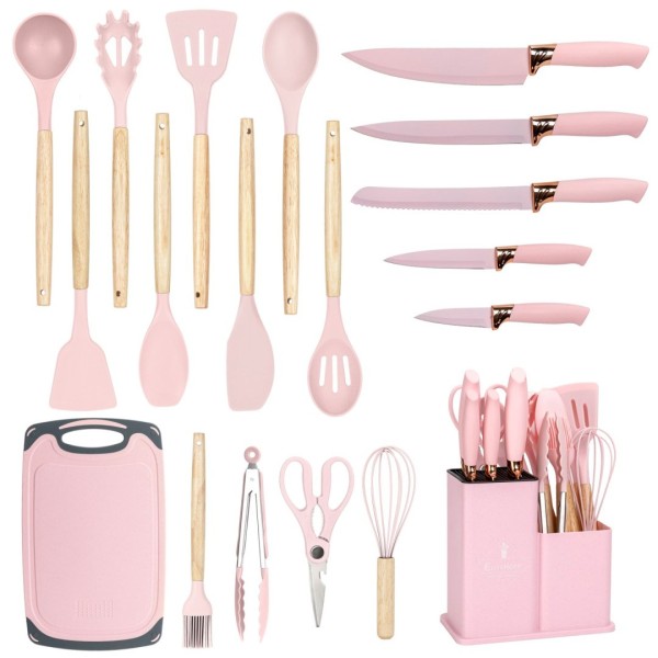 НАБІР З 19 НОЖІВ ТА КУХОННОГО НАЧИНУ В ПІДСТАВЦІ E-6072