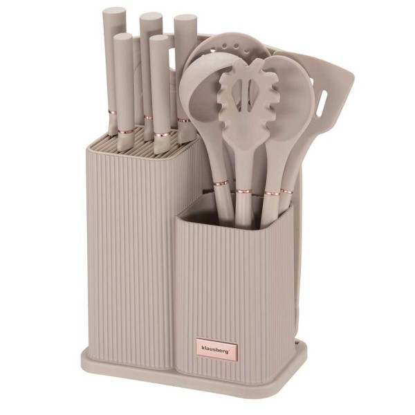 Zestaw noży i przyborów kuchennych Klausberg KB-7935 (z deską w stojaku)