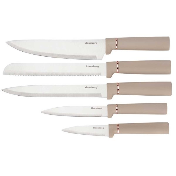 Zestaw noży i przyborów kuchennych Klausberg KB-7935 (z deską w stojaku)