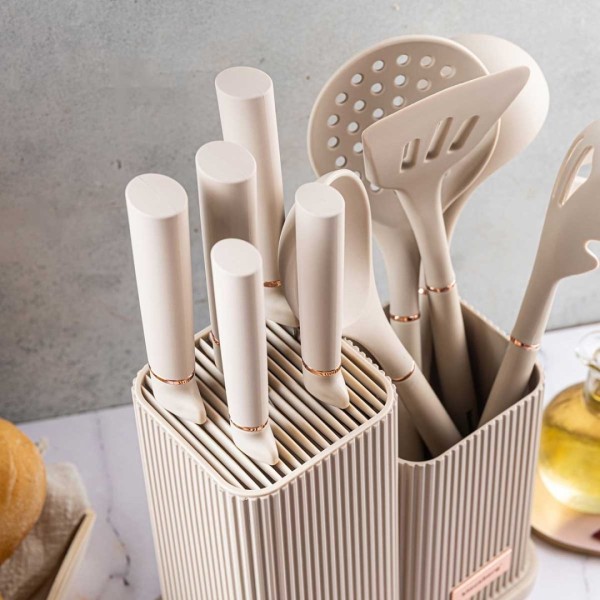 Zestaw noży i przyborów kuchennych Klausberg KB-7935 (z deską w stojaku)