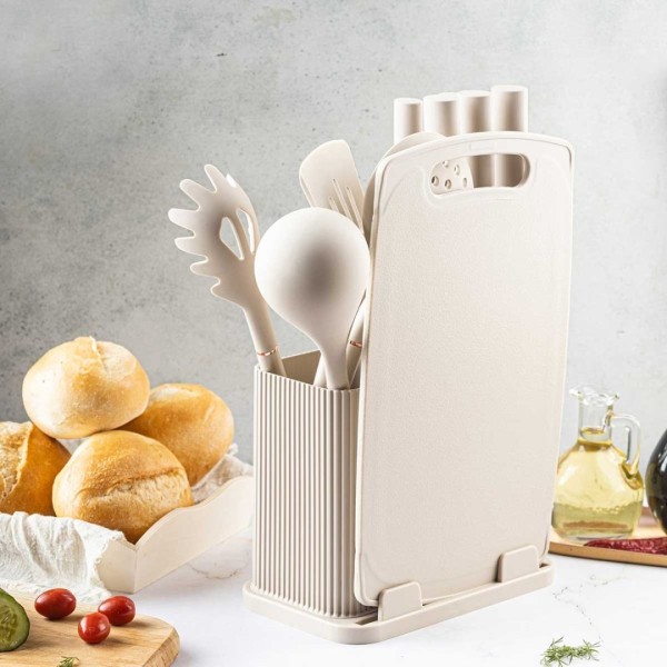 Zestaw noży i przyborów kuchennych Klausberg KB-7935 (z deską w stojaku)