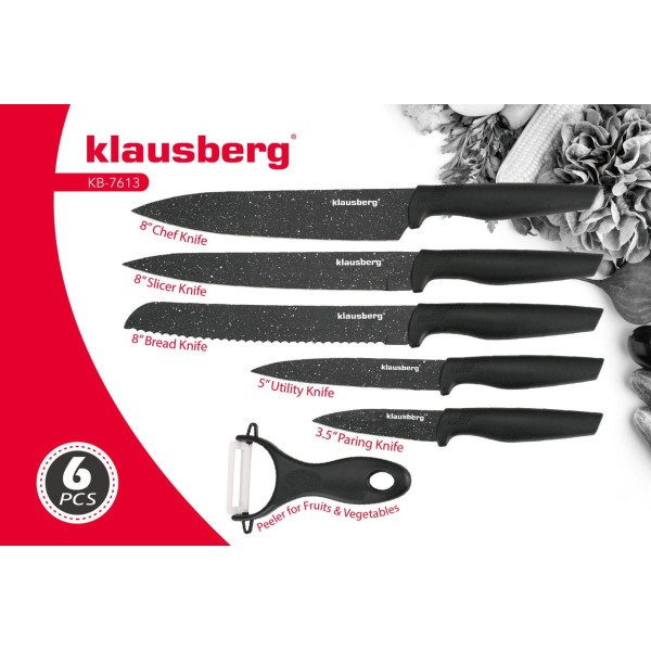 Набір кухонних ножів KLAUSBERG KB-7613 із 6 предметів з мармуровим покриттям