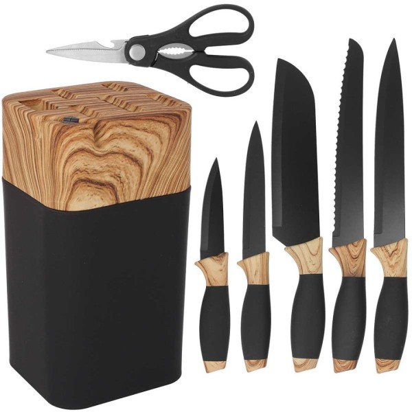 Zestaw noży kuchennych Brunbeste 3775 (ze stojakiem i ostrzałką)