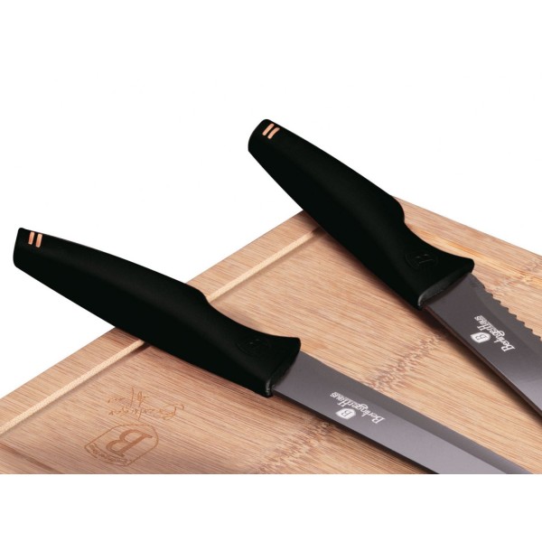 Набір ножів із 6 предметів з дошкою BERLINGER HAUS BLACK ROSE BH-2708