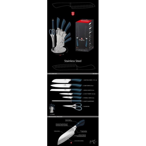 Zestaw noży Berlinger haus INFINITY AQUAMARINE BH-2415 (8 elementów)