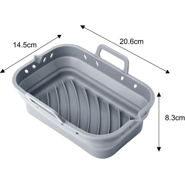 НАБІР СИЛІКОНОВИХ ВСТАВОК ДЛЯ ФРИТЮРНИЦІ БЕЗ ЖИРУ, 2 ШТУКИ, ПРЯМОКУТНІ 20,5X14,5 СМ, СКЛАДАЮЧІСЯ KLAUSBERG KB-7791