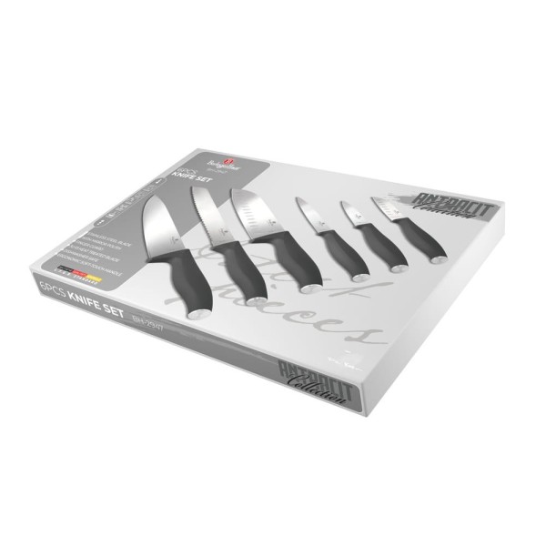 НАБІР З 6 КУХОННИХ НОЖІВ BERLINGER HAUS АНТРАЦИТОВИЙ BH-2947