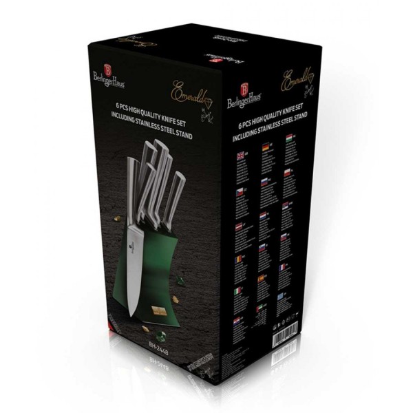 Zestaw noży w stojaku Berlinger haus EMERALD METALLIC LINE BH-2448 (6 elementów)