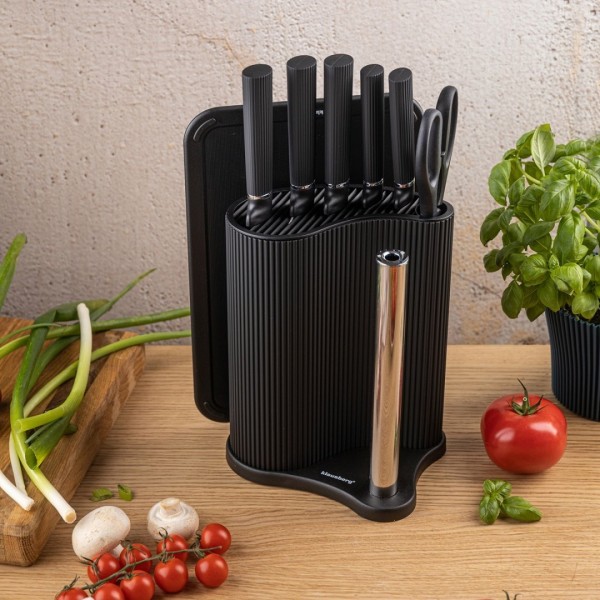 Zestaw noży kuchennych Klausberg KB-7978 (ze stojakiem i deską)