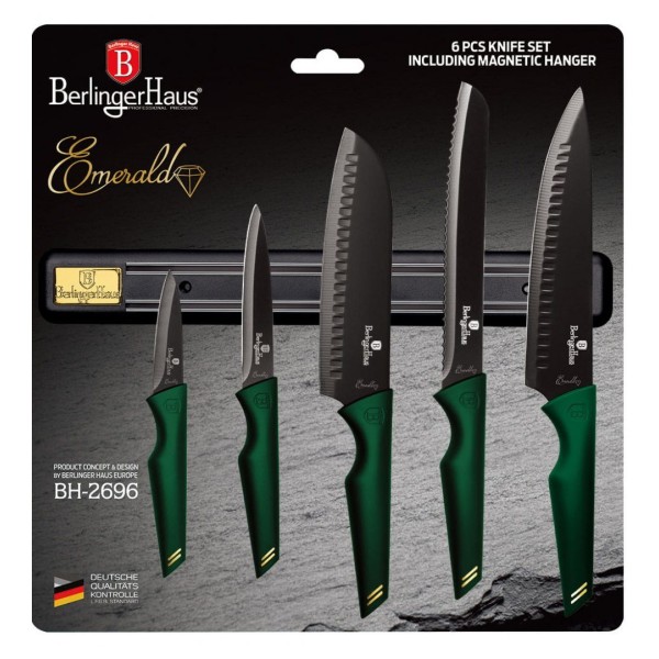 Zestaw noży z listwą magnetyczną Berlinger haus EMERALD BH-2696 (6 elementów)