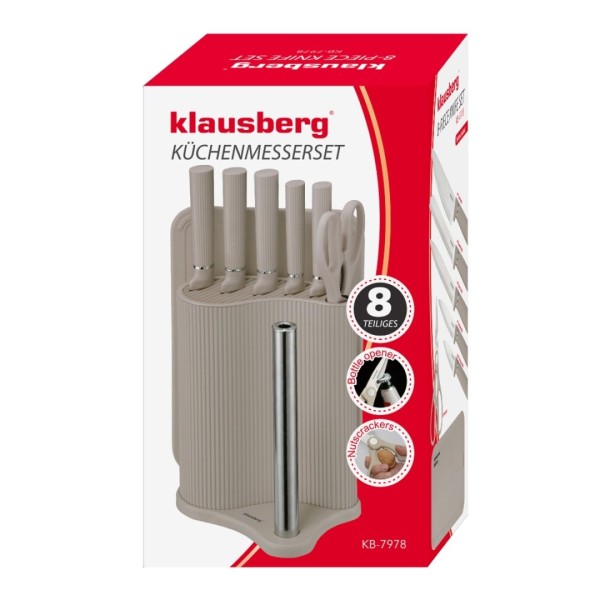 Zestaw noży kuchennych Klausberg KB-7979 (ze stojakiem i deską)