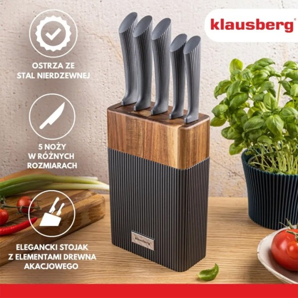 Zestaw noży kuchennych Klausberg KB-7979 (blok akacjowy)
