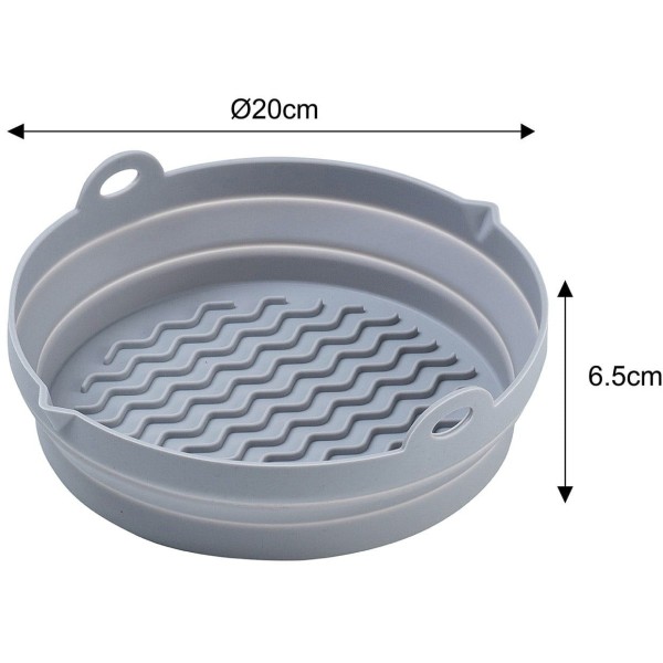 НАБІР СИЛІКОНОВИХ ВСТАВОК ДЛЯ ФРИТЮРНИЦІ БЕЗ ЖИРУ, 2 ШТУКИ, КРУГЛІ, 20 СМ, СКЛАДНІ, KLAUSBERG KB-7789